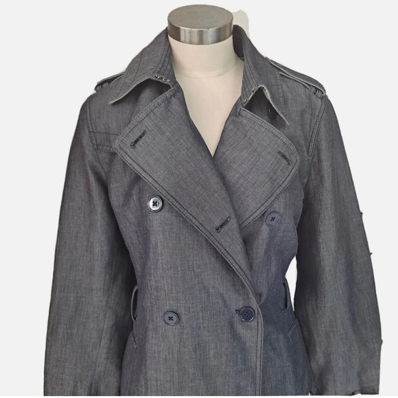Banana Republic XS Indigo Blue Trench Coat - Picture 8 of 11